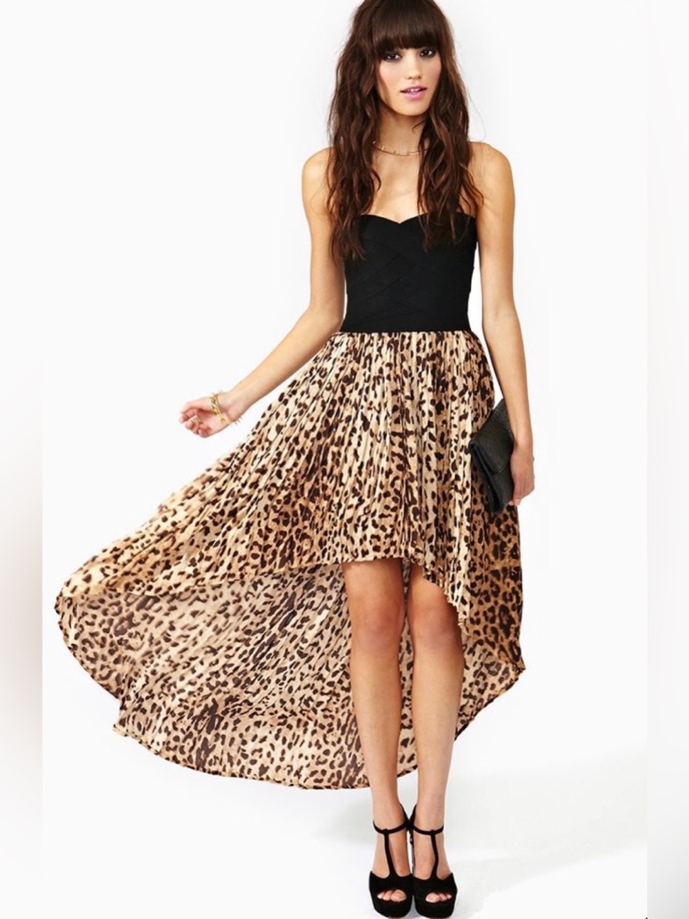 🐆 Rehab Leopard-Print High-Low Dress 🐆
